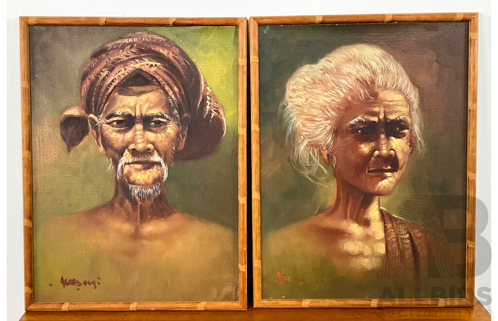 Pair of Indonesian School Portraits