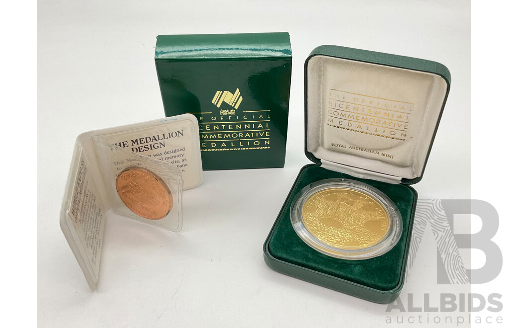 Australian RAM 1988 Bicentennial Medallion with 1988 World Expo Brisbane Medallion