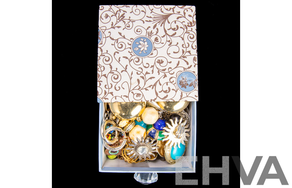 Vintage Retro Collection of (27) Pairs of Statement Clip on Earrings in an Assortment of Designs and Colours