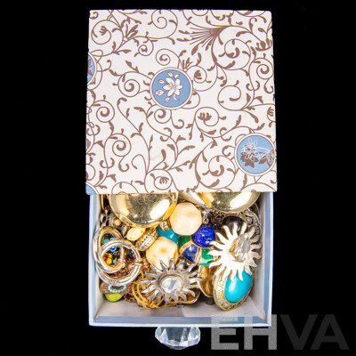Vintage Retro Collection of (27) Pairs of Statement Clip on Earrings in an Assortment of Designs and Colours