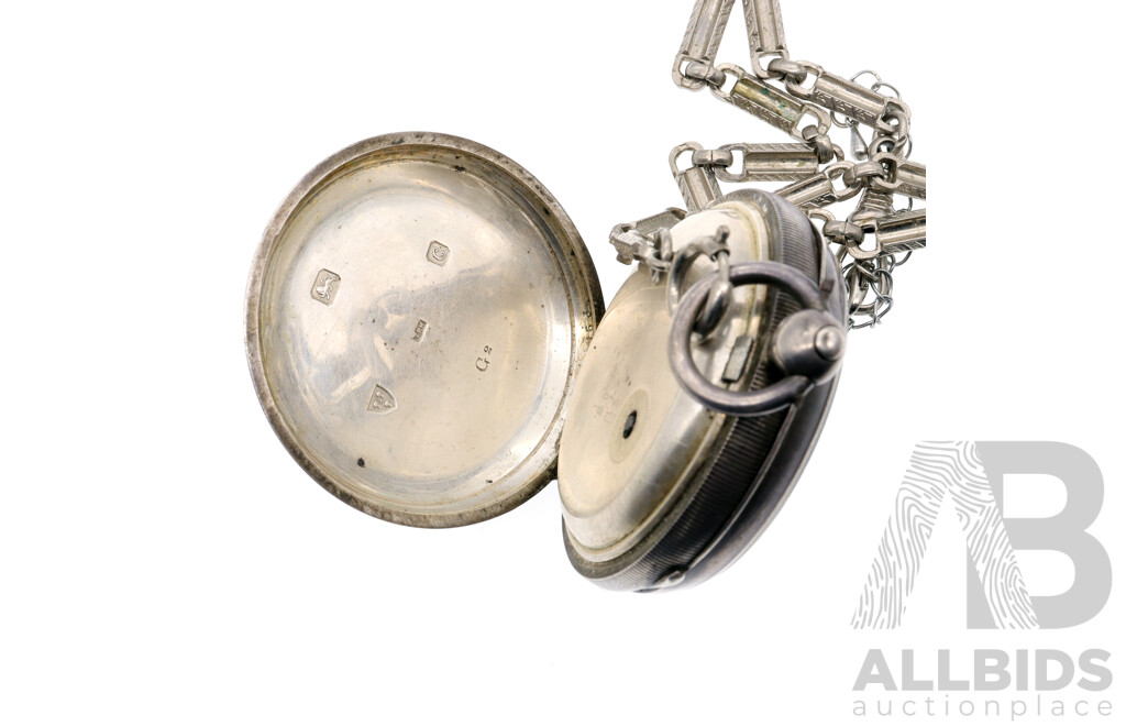 JG Graves 53mm Sheffield the 'Express' English Lever Sterling Silver Key Winding Pocket Watch