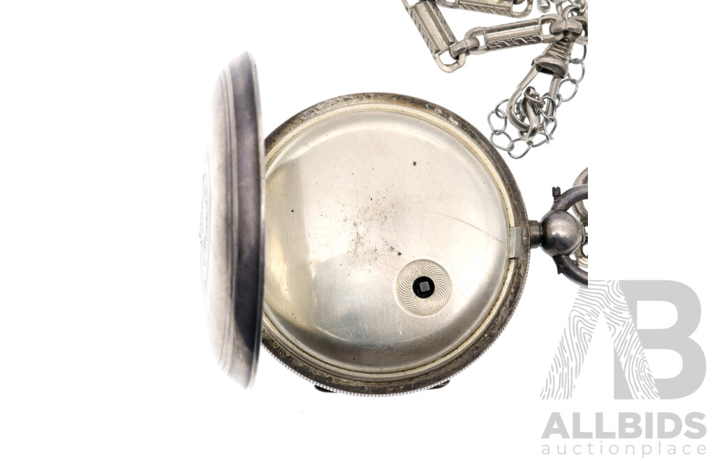 JG Graves 53mm Sheffield the 'Express' English Lever Sterling Silver Key Winding Pocket Watch