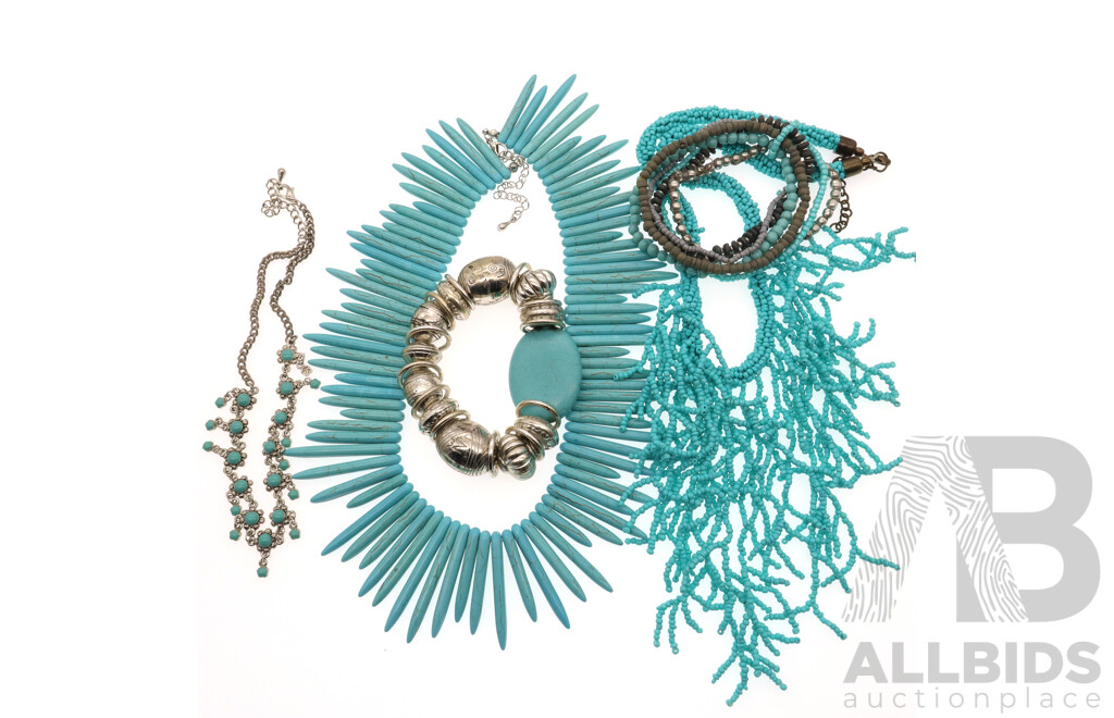 Beautiful Resort Style Turquoise Jewellery Including Statement Piece Beaded Necklet