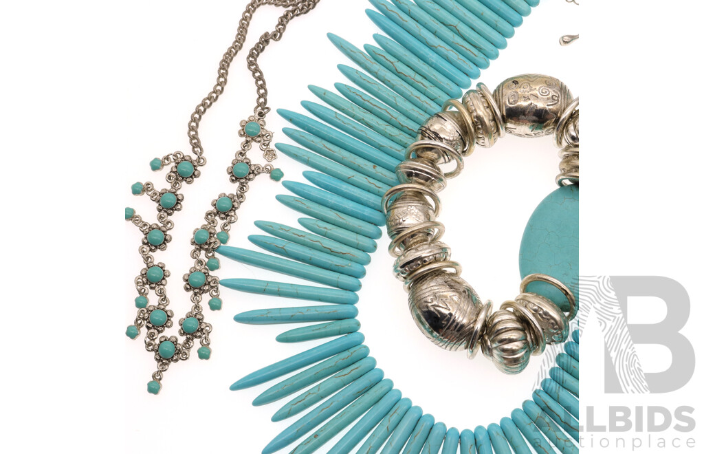 Beautiful Resort Style Turquoise Jewellery Including Statement Piece Beaded Necklet