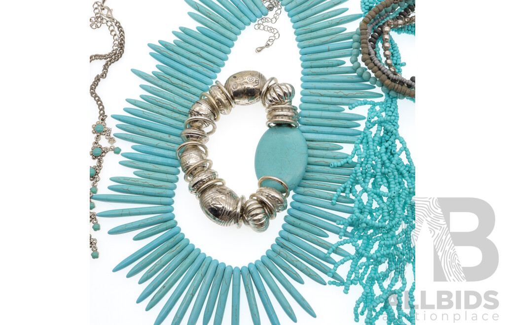 Beautiful Resort Style Turquoise Jewellery Including Statement Piece Beaded Necklet