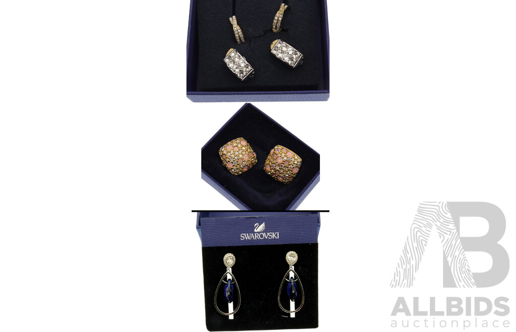 Collection of Swarovski Crystal (4) Earrings in Original Presentation Boxes