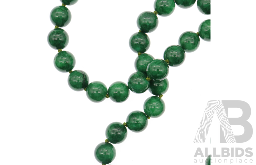 Beautiful Malachtie Beaded Necklace, 60cm with Nephrite Jade Bangle, 64mm