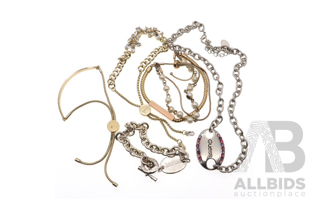 Vintage Mimco, Guess and Ralph Lauren Fashion Jewellery Items, Silver and Gold Tone