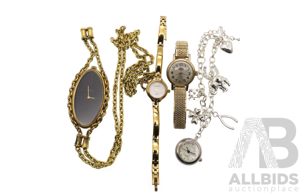 Collection of Vintage Ladies Watches Including Pierre Cardin, Sekonda, Pendant and Charm Bracelet Watches