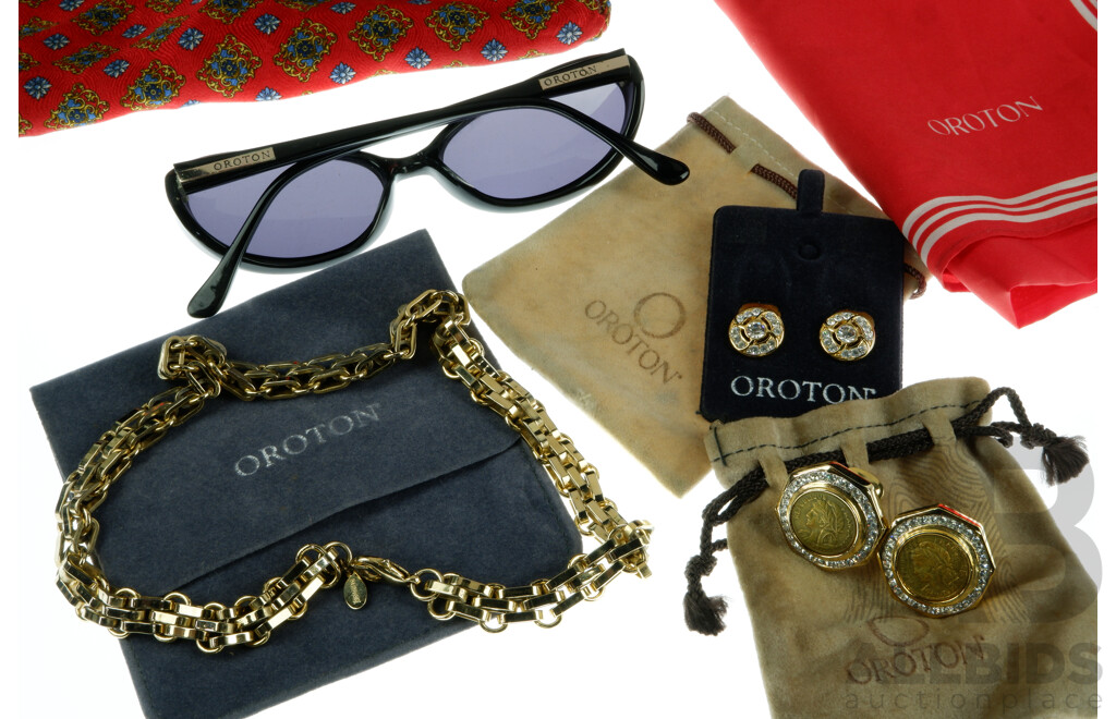 Wonderful Collection of Vintage Oroton Pieces Including Jewellery, (2) Scarves and Sunglasses