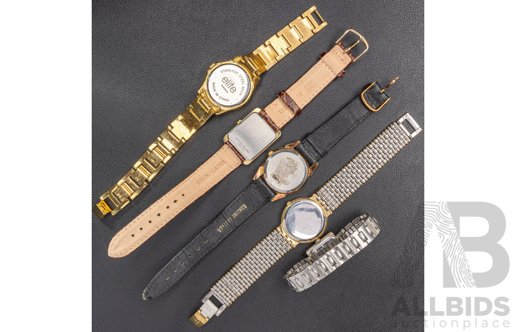 Collection of (5) Ladies Dress Watches Including Fossil, Guess and Angus & Coote