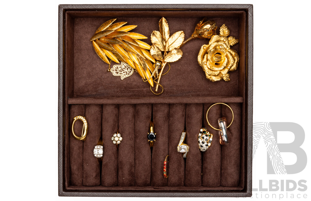 Jewellery Stacking Tower Full of Gold Tone Jewellery Items