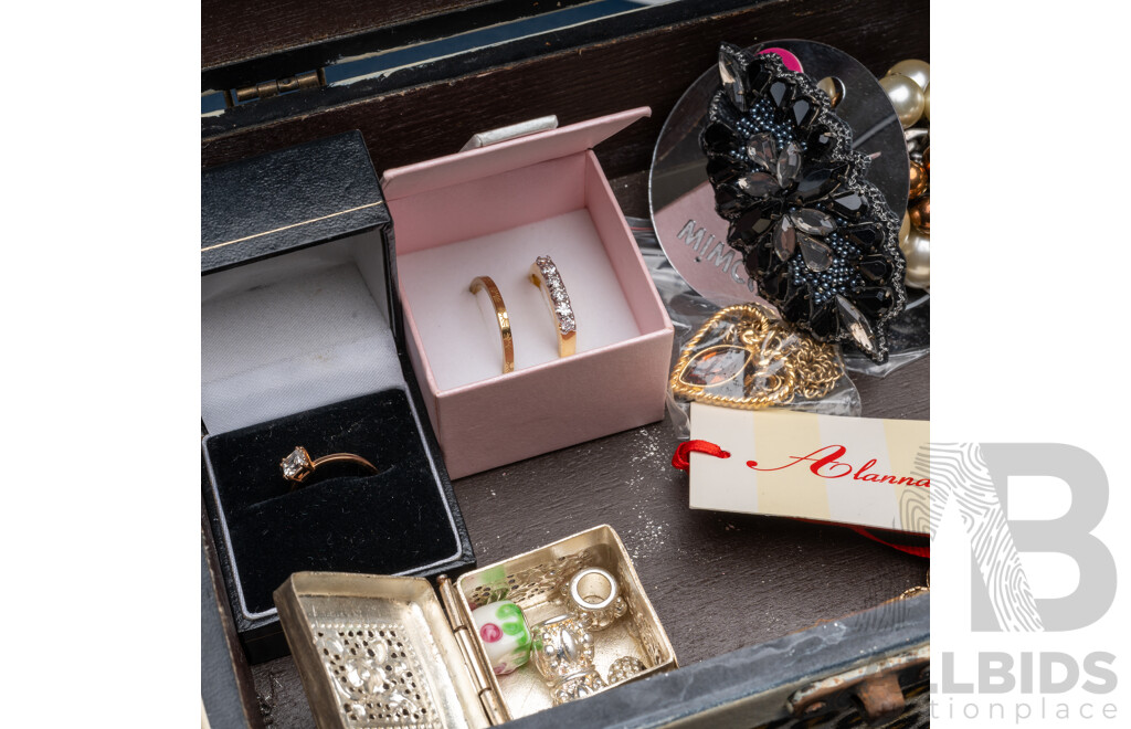 Collection of New Jewellery Items Including Mimco in Vintage Leopard Print Jewel Box