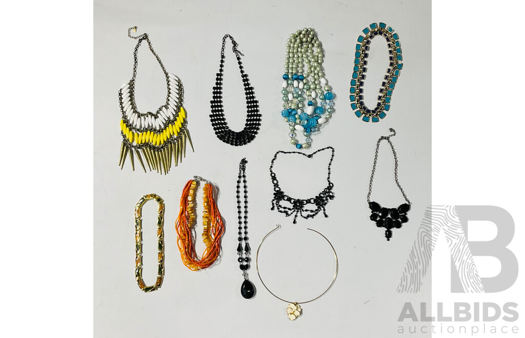 Collection of (10) Vintage Statement Necklaces