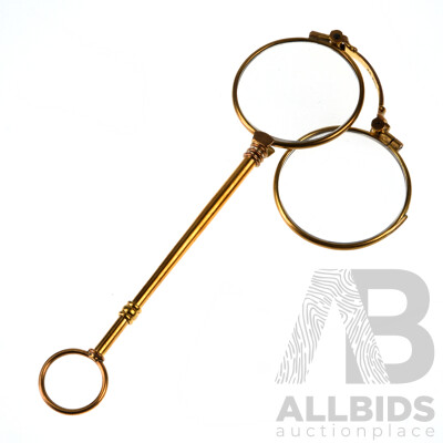 Vintage Lorgnette, Gold Plated 13.5cm Long