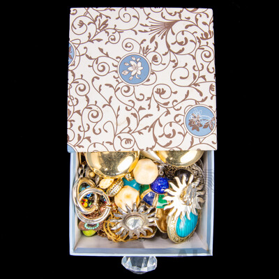 Vintage Retro Collection of (27) Pairs of Statement Clip on Earrings in an Assortment of Designs and Colours