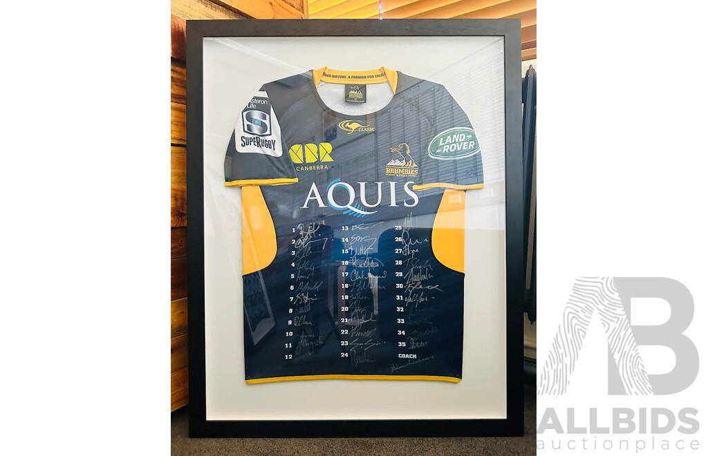 L87 - Brumbies 2016 Home Jersey Signed By The Team
