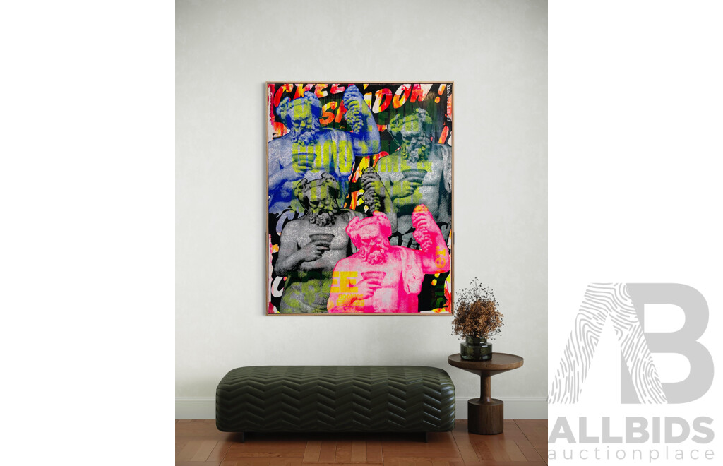 LIVE AUCTION ITEM #11  Artwork by Angus Comyns  "I'm Here For A Good Time & A Long Time"