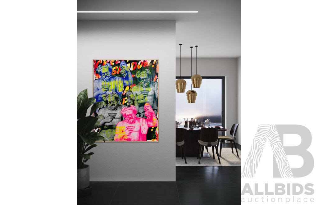 LIVE AUCTION ITEM #11  Artwork by Angus Comyns  "I'm Here For A Good Time & A Long Time"