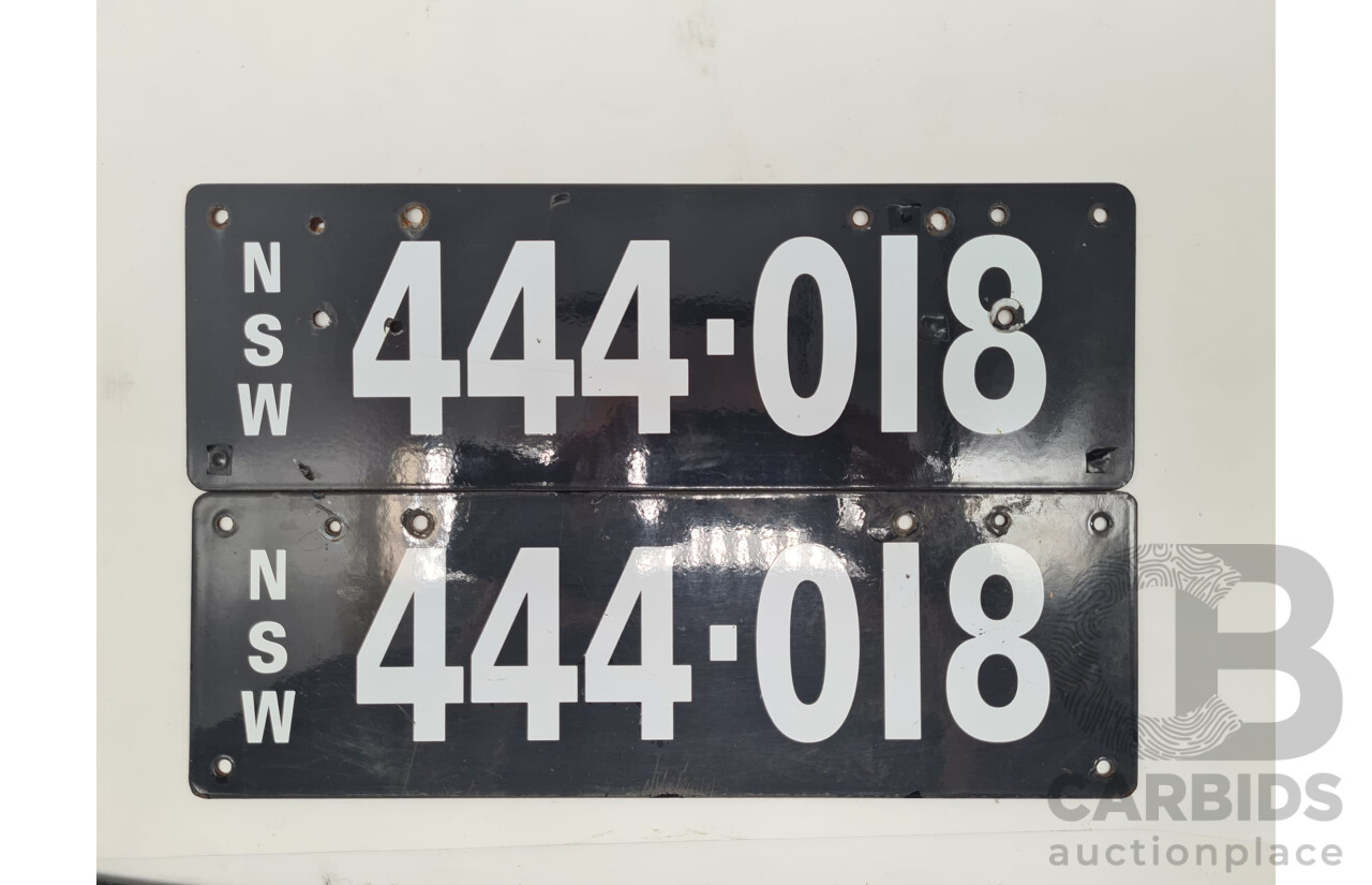 New South Wales NSW Six Digit Heritage Number Plate - 444.018