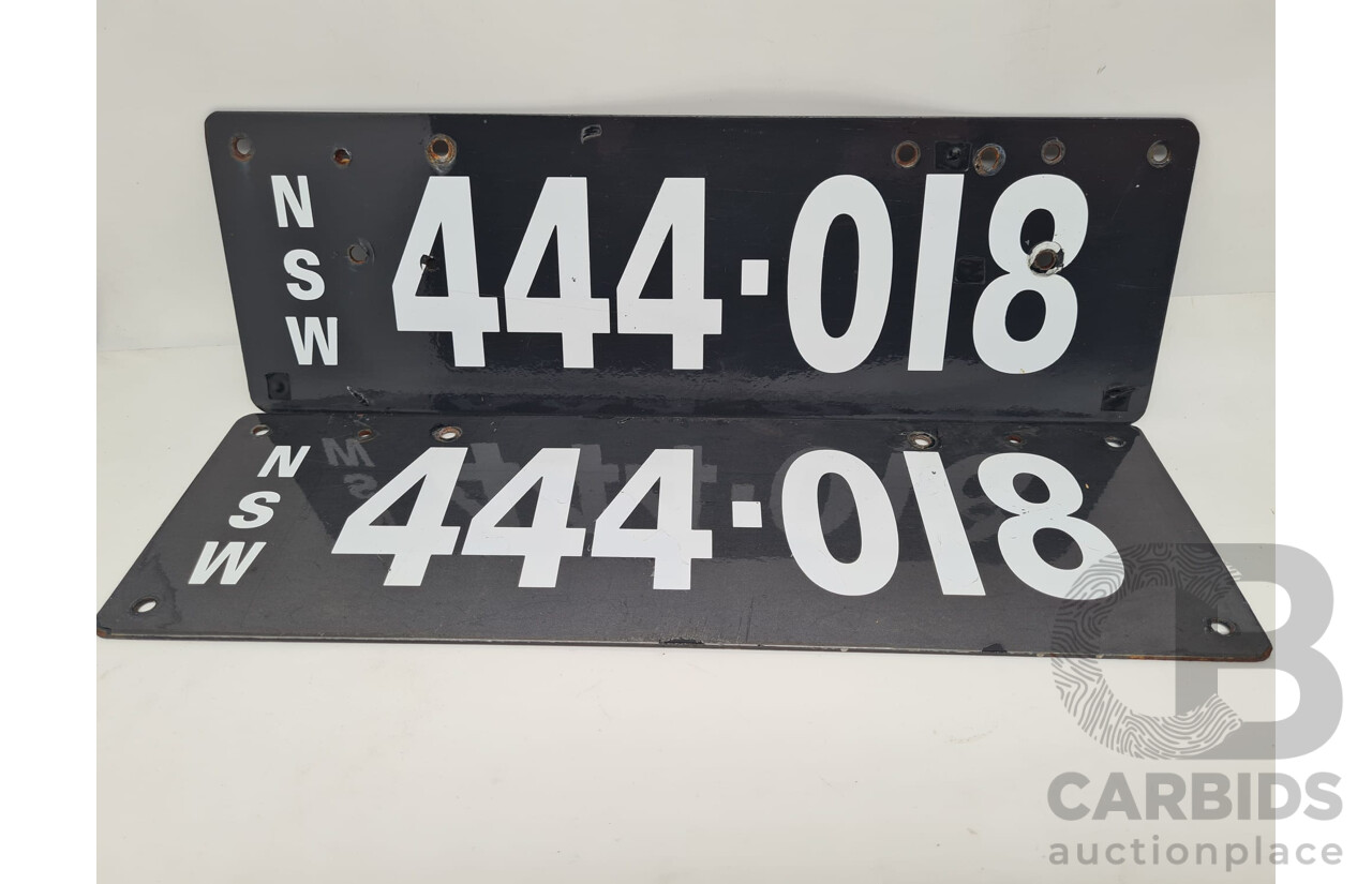 New South Wales NSW Six Digit Heritage Number Plate - 444.018