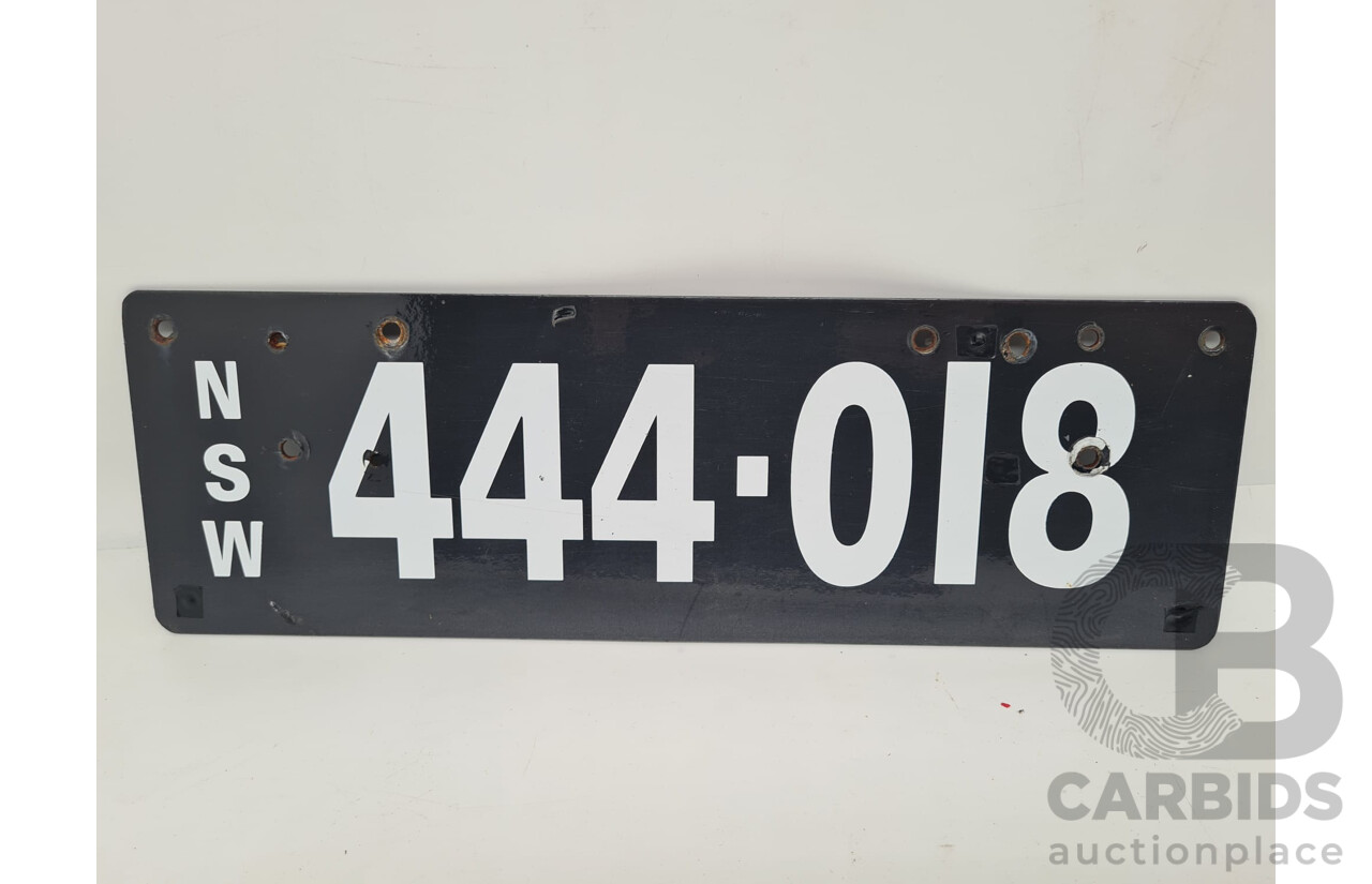 New South Wales NSW Six Digit Heritage Number Plate - 444.018