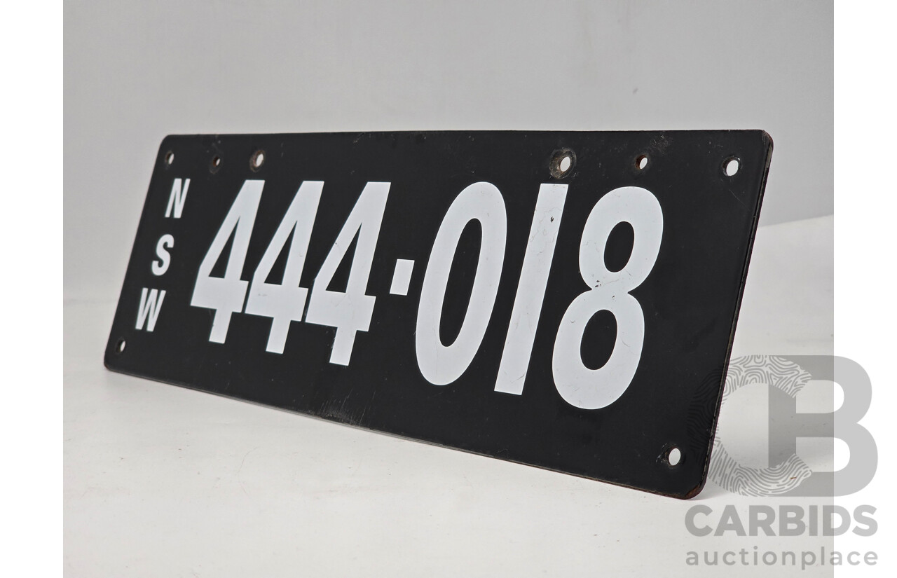 New South Wales NSW Six Digit Heritage Number Plate - 444.018