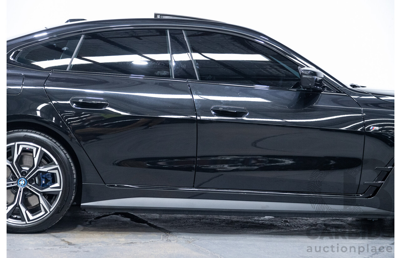05/2022 BMW i4 eDrive40i M-Sport Gran Coupe G26 4D Coupe Black Sapphire Metallic Electric EV 250kw