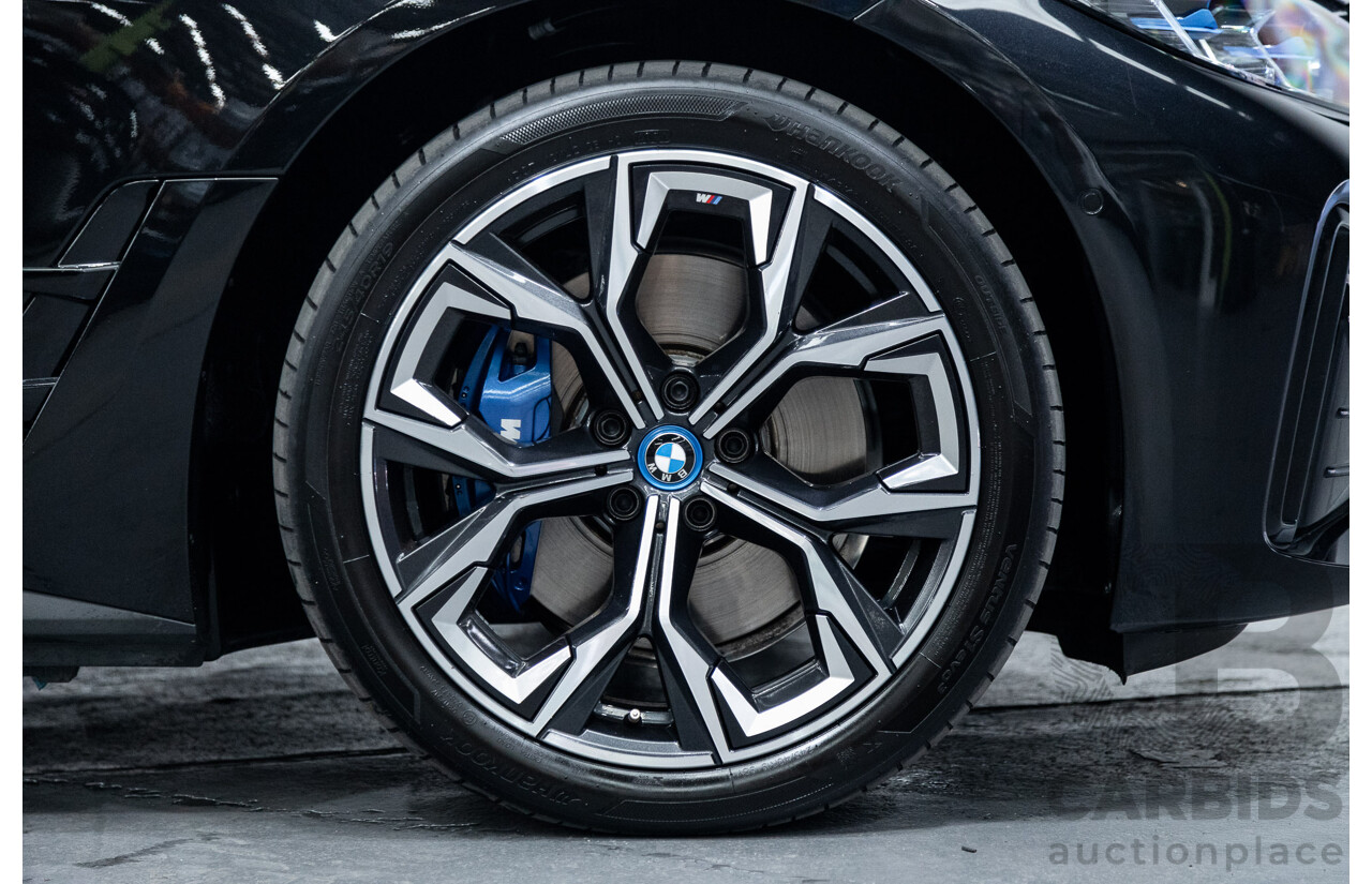 05/2022 BMW i4 eDrive40i M-Sport Gran Coupe G26 4D Coupe Black Sapphire Metallic Electric EV 250kw
