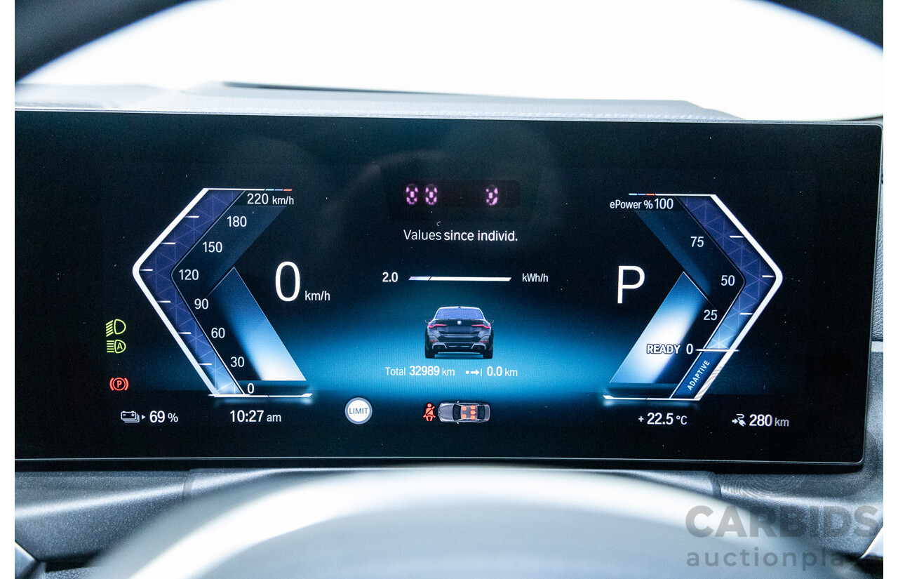 05/2022 BMW i4 eDrive40i M-Sport Gran Coupe G26 4D Coupe Black Sapphire Metallic Electric EV 250kw