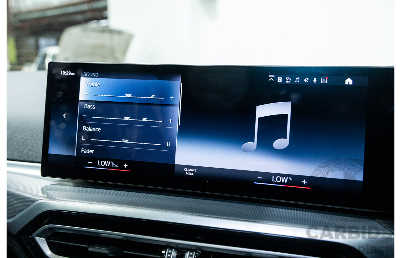 05/2022 BMW i4 eDrive40i M-Sport Gran Coupe G26 4D Coupe Black Sapphire Metallic Electric EV 250kw