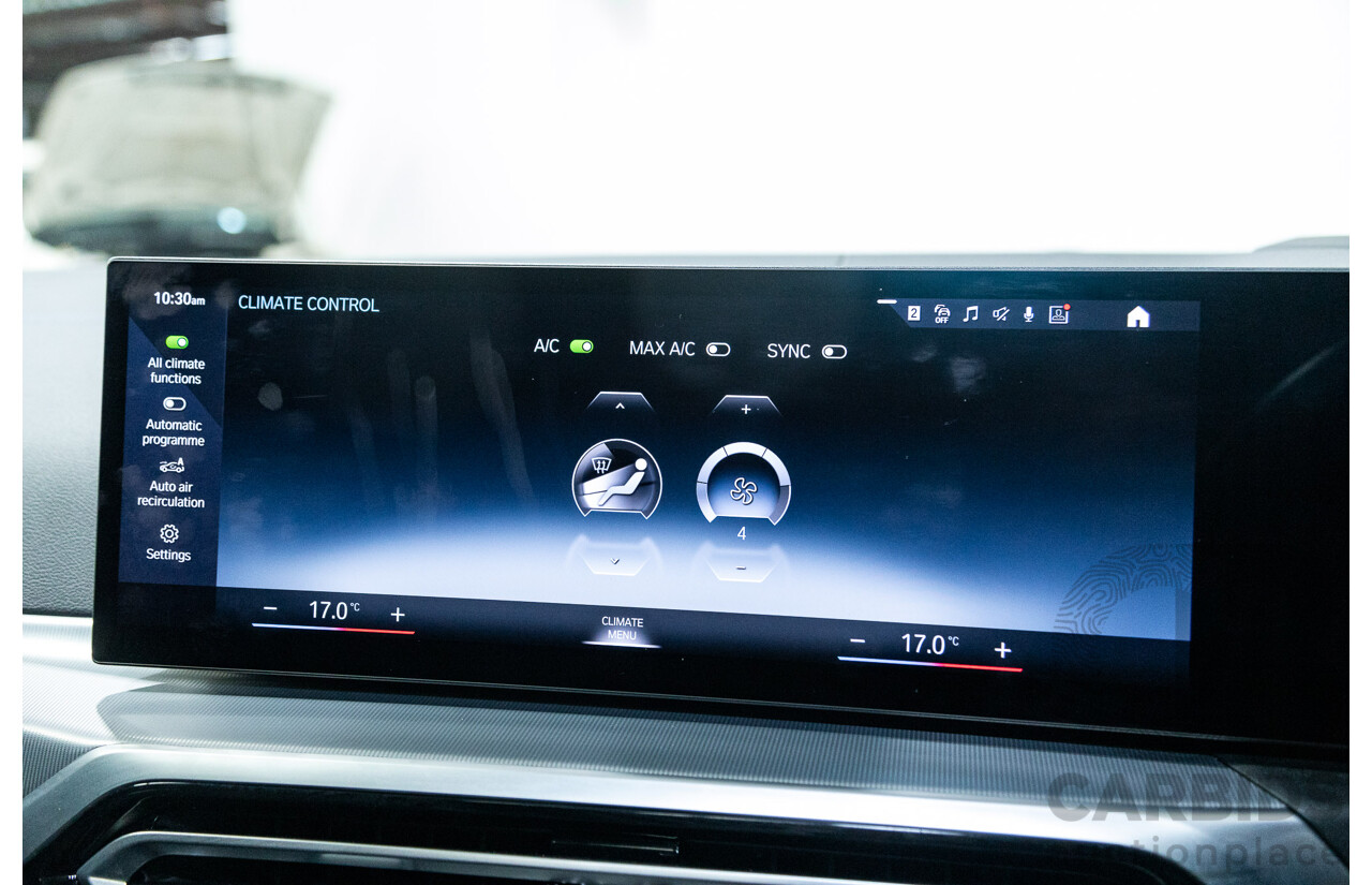 05/2022 BMW i4 eDrive40i M-Sport Gran Coupe G26 4D Coupe Black Sapphire Metallic Electric EV 250kw