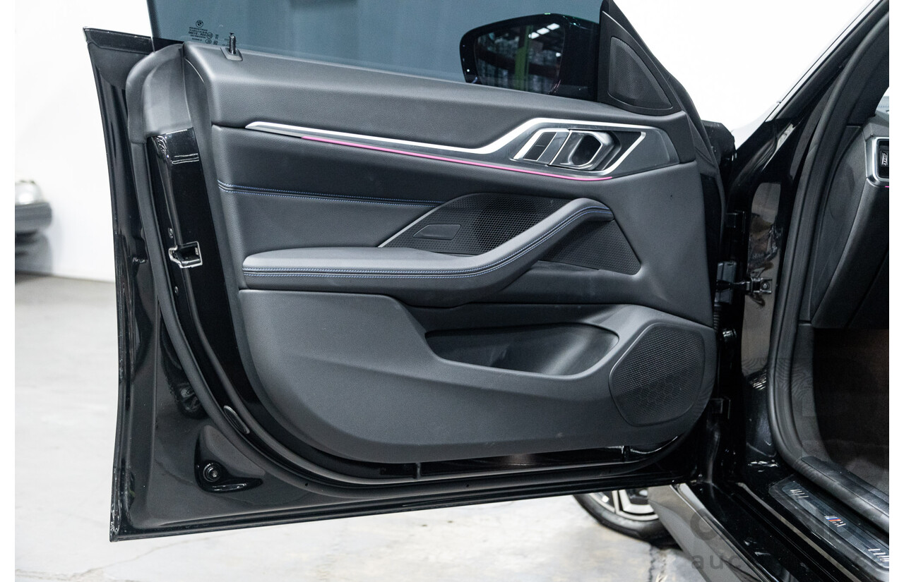 05/2022 BMW i4 eDrive40i M-Sport Gran Coupe G26 4D Coupe Black Sapphire Metallic Electric EV 250kw