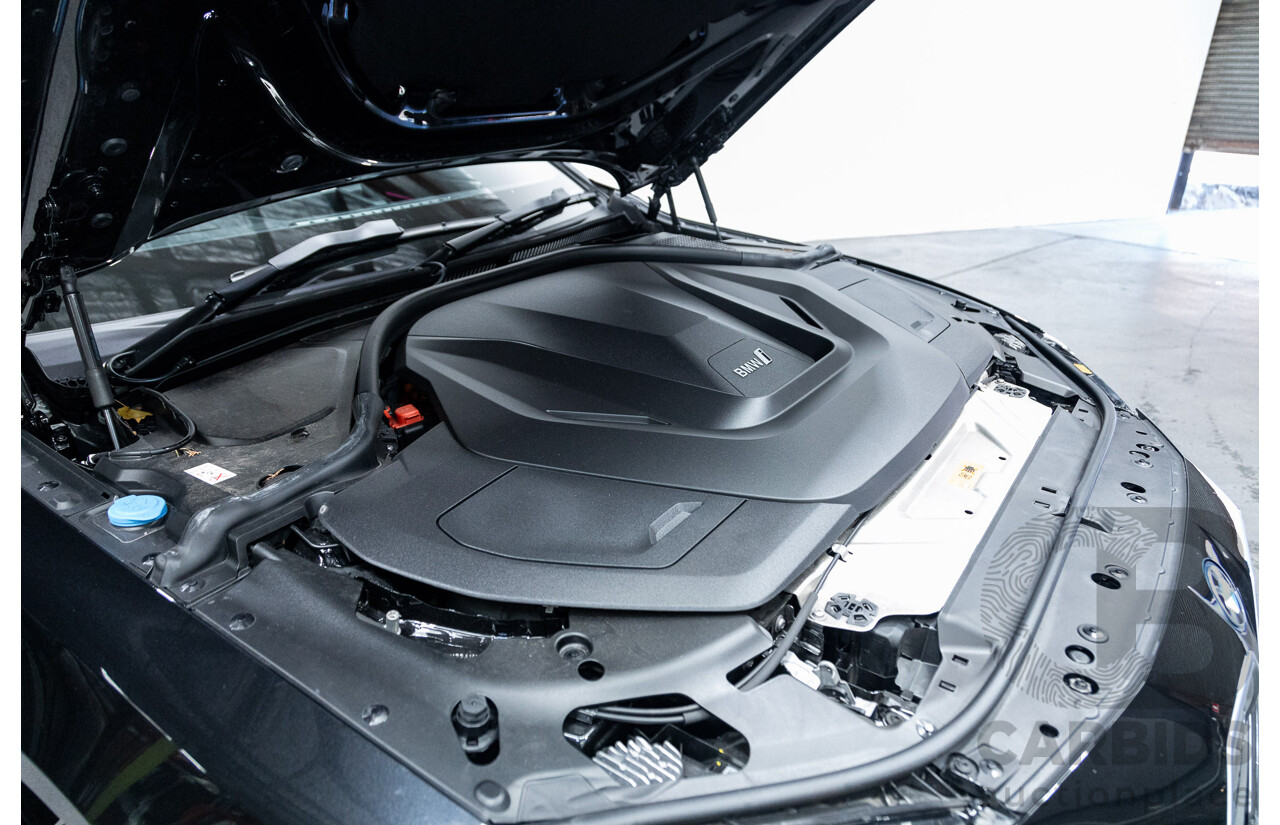 05/2022 BMW i4 eDrive40i M-Sport Gran Coupe G26 4D Coupe Black Sapphire Metallic Electric EV 250kw