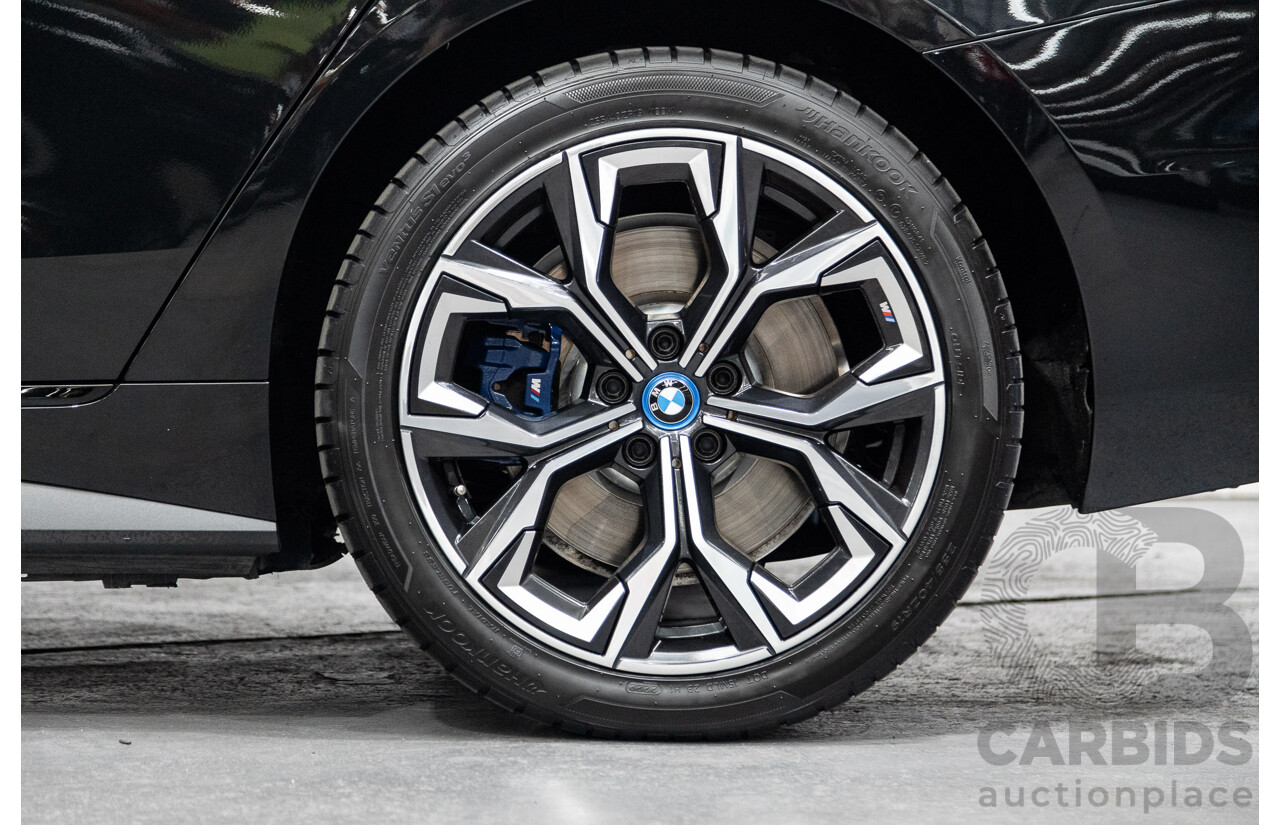 05/2022 BMW i4 eDrive40i M-Sport Gran Coupe G26 4D Coupe Black Sapphire Metallic Electric EV 250kw