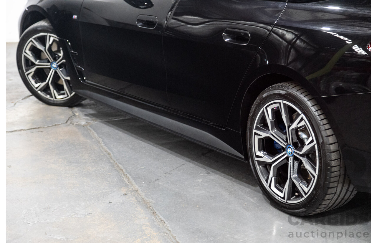 05/2022 BMW i4 eDrive40i M-Sport Gran Coupe G26 4D Coupe Black Sapphire Metallic Electric EV 250kw