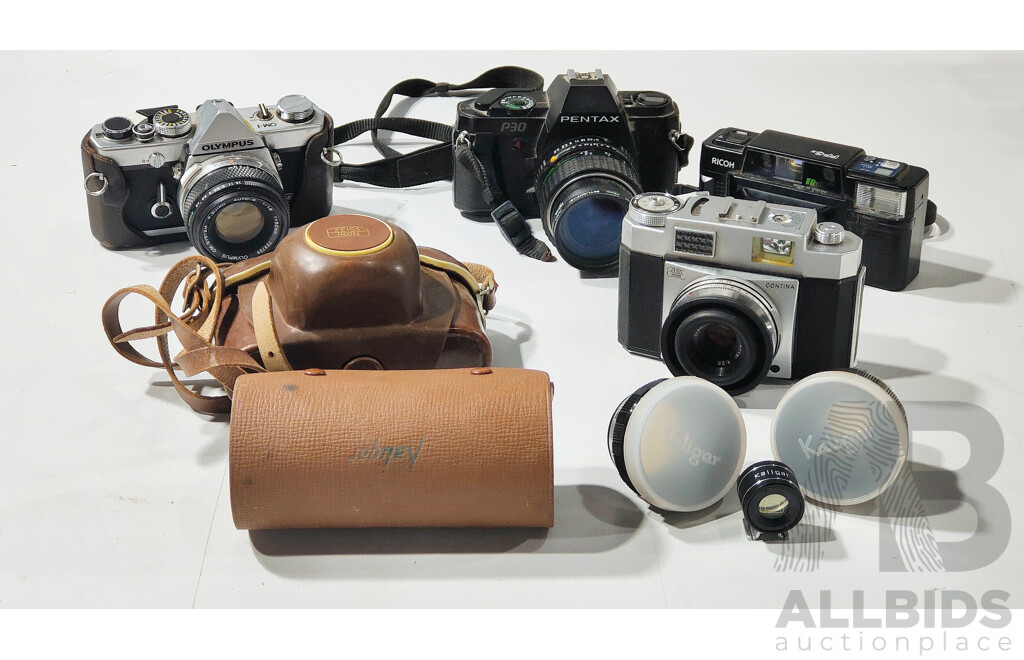 Assorted Lot of Vintage Cameras and Lenses