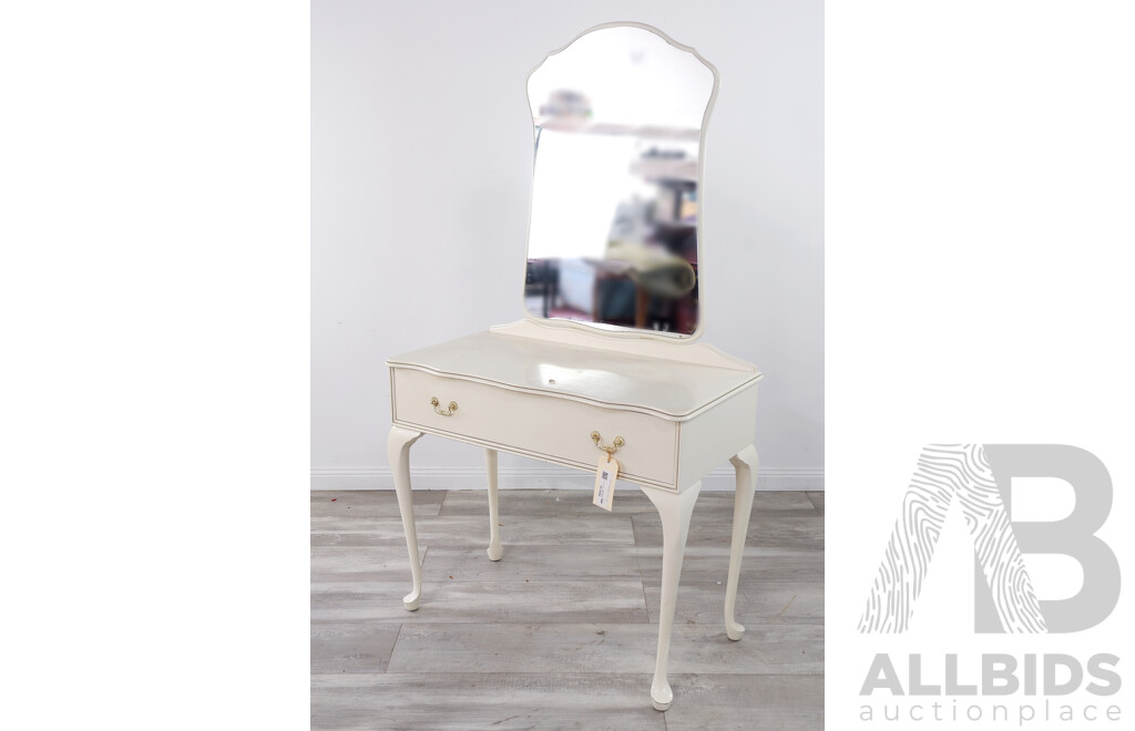 Vintage White Queen Anne Dressing Table