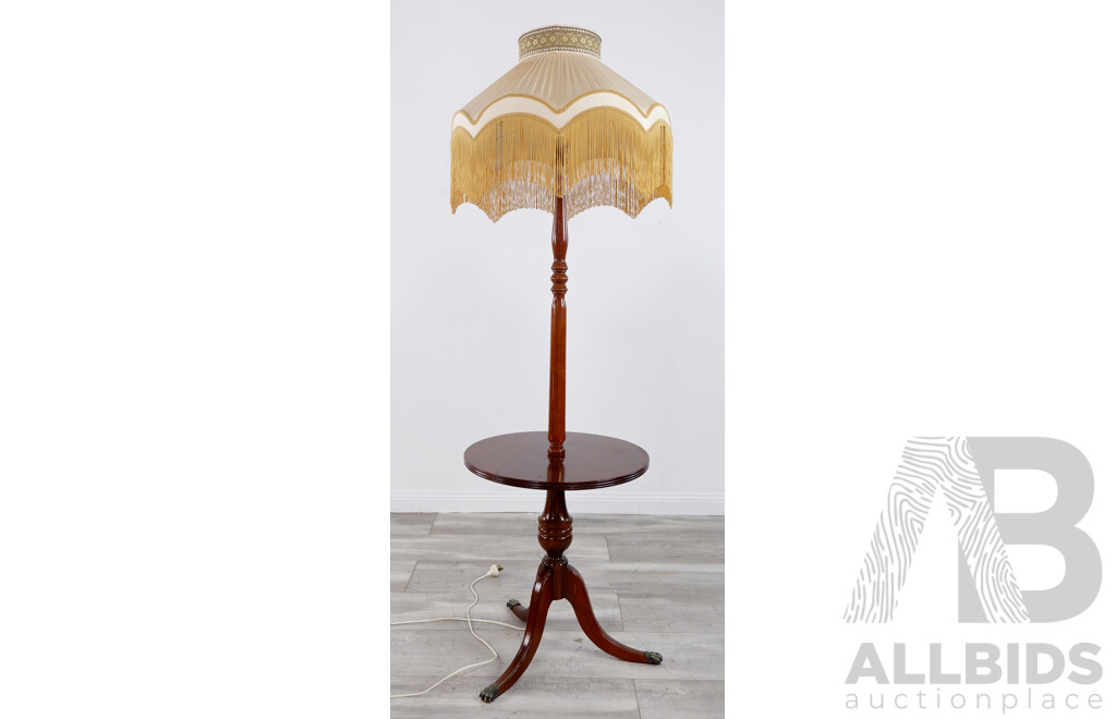 Vintage Floor Lamp with Table