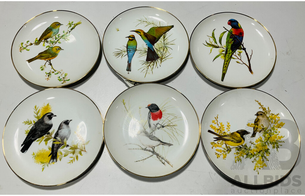 Full Collection of Six Vintage Collector Plates - Australian Bush Birds - Limited Editions Limited to 5000 Sets Worldwide