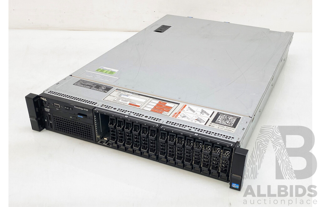 Dell PowerEdge R720 Dual Intel Xeon (E5-2667) 2.90GHz-3.50GHz 6-Core CPU 2RU Server W/ 32GB DDR3