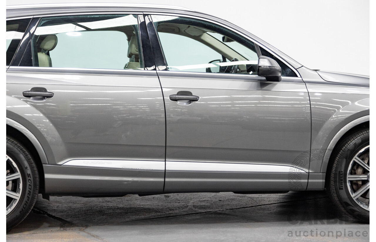 07/2016 Audi Q7 Quattro (AWD) 4M Series 4D Wagon Metallic Grey Turbo Diesel V6 3.0L - 7 Seater