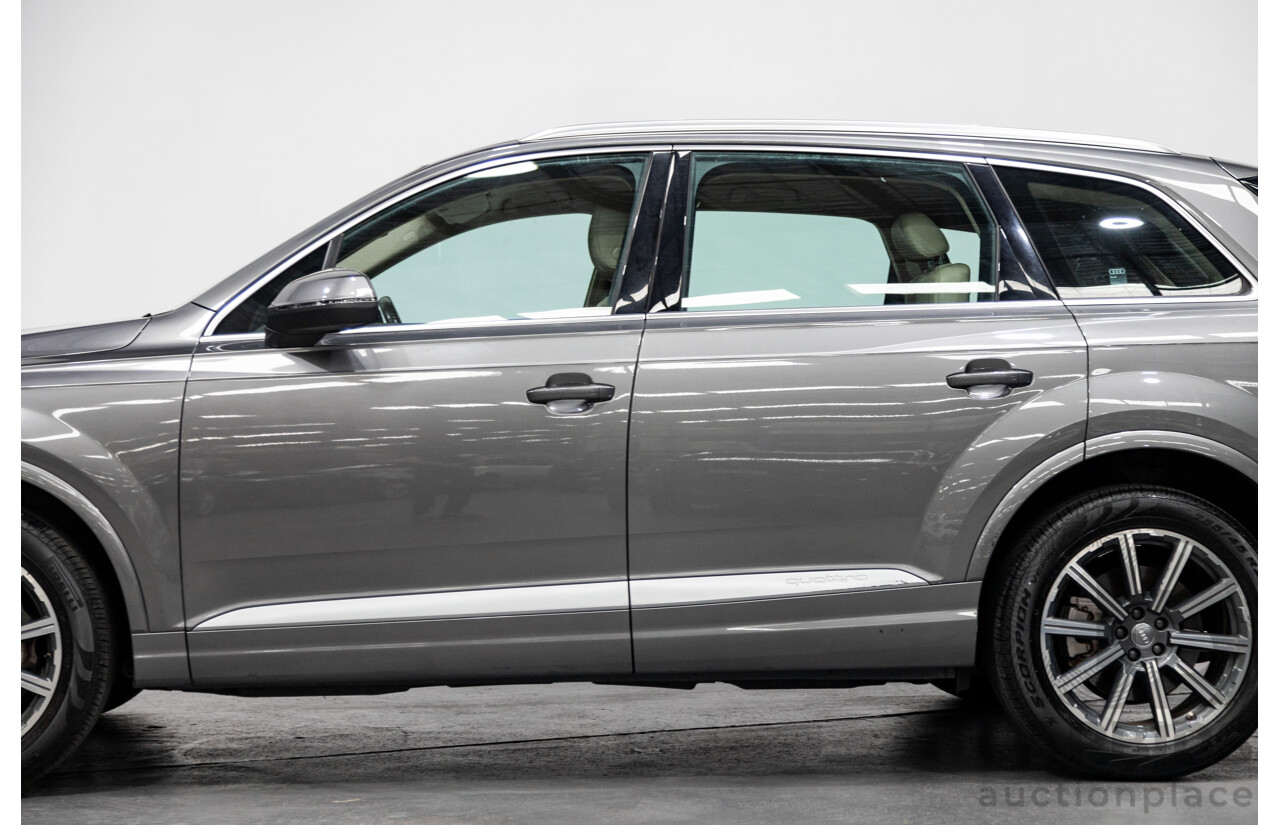 07/2016 Audi Q7 Quattro (AWD) 4M Series 4D Wagon Metallic Grey Turbo Diesel V6 3.0L - 7 Seater