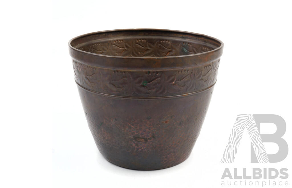 Joseph Sankey & Sons Copper Art Nouveau Plant Pot