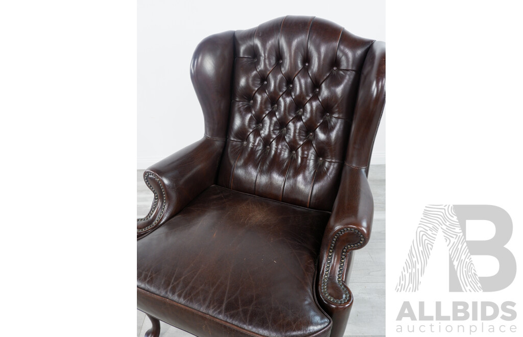Leather Wingback Armchair by Moran