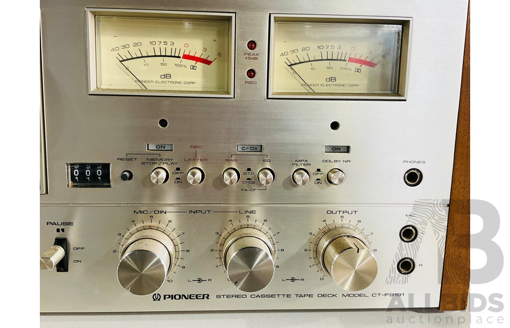 Vintage Pioneer Stereo Cassette Tape Deck Model CT-F9191