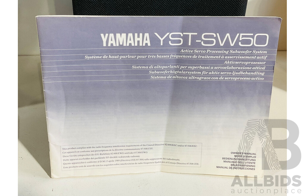 Vintage Yamaha Active Servo Processing Subwoofer System YST-SW50 - with Original Owner’s Manual