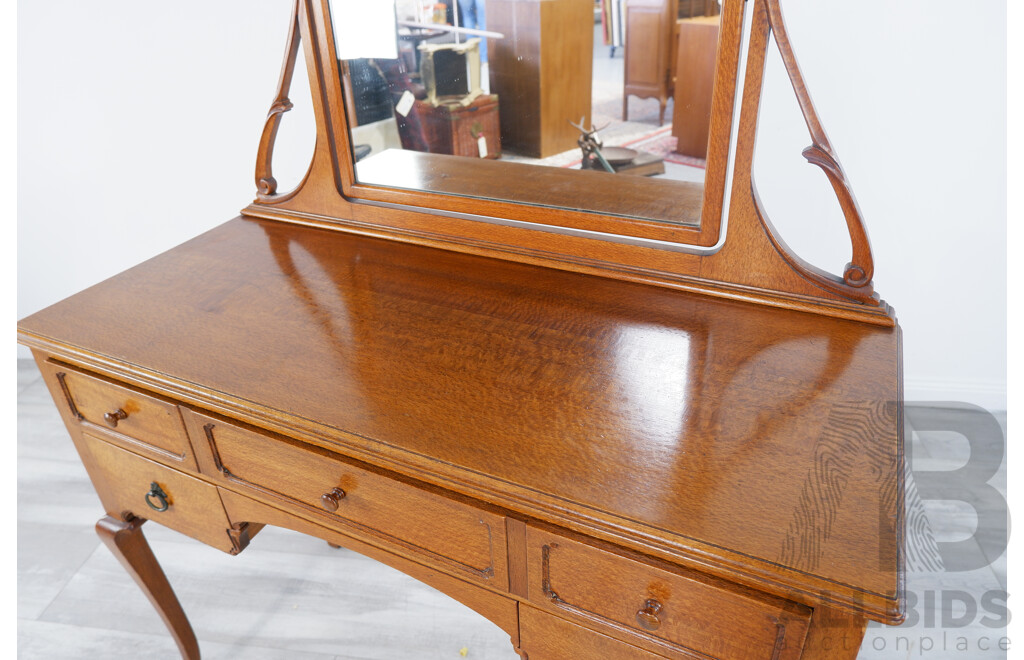 Antique Style French Oak Dressing Table