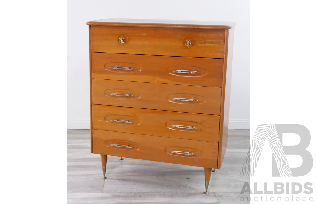 Mid Century Tall Chest of Drawers by Burgess