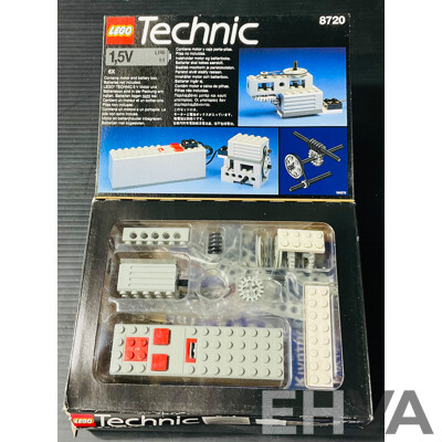 Four Vintage Retired Lego Sets, Technic Train Set 171, 4.5V Motor Set 103 , 9V Electric Motor Set 8720 & 8829 All in Original Boxes
